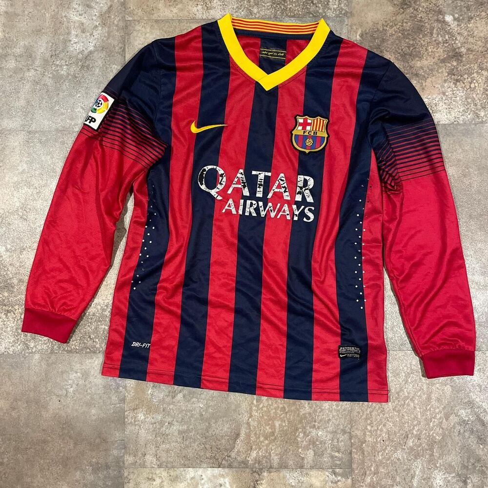 barcelona qatar airways 2013-2014 home messi jersey